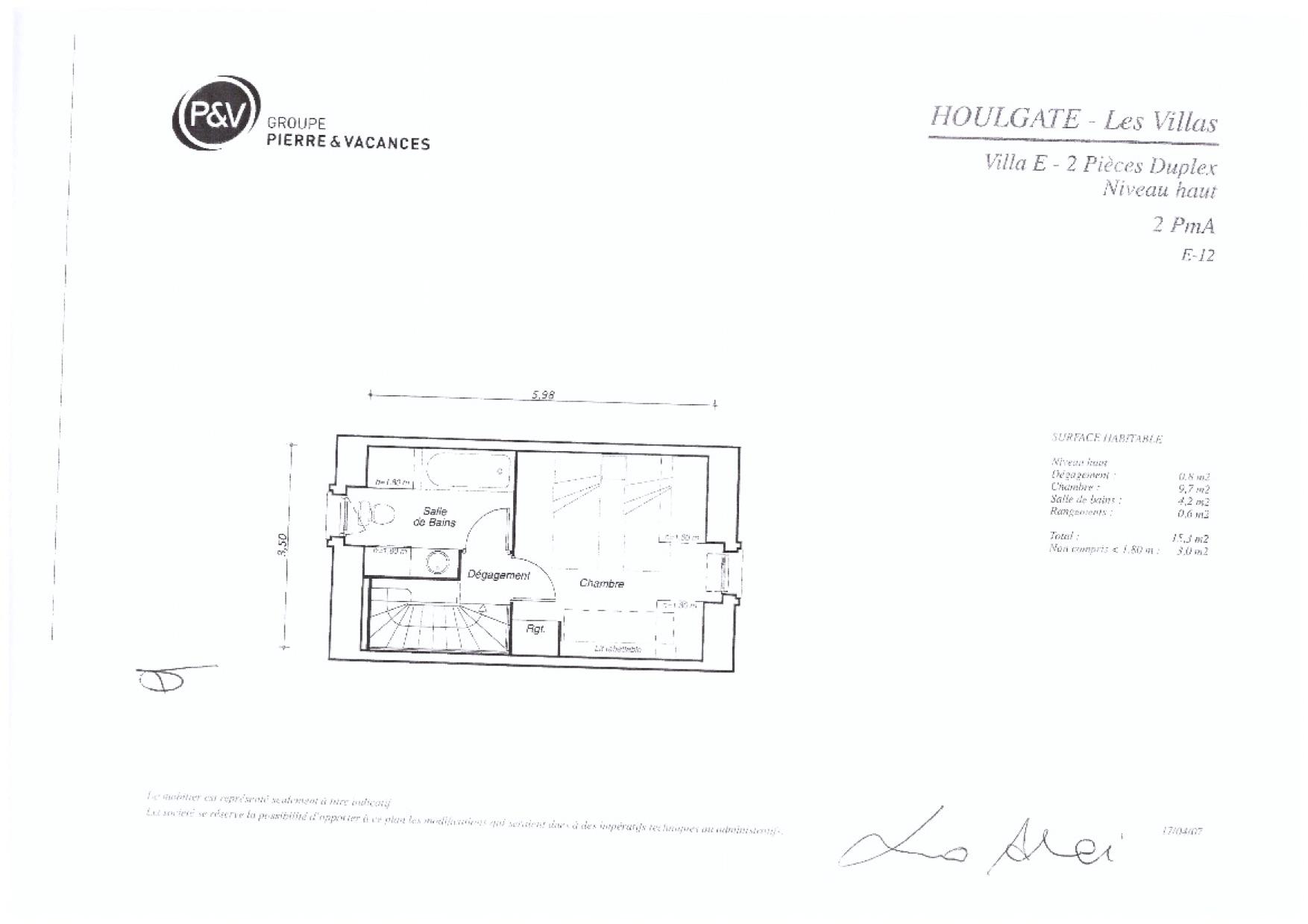 Duplex géré par Pierre & Vacances en résidence de Tourisme à Houlgate en Normandie